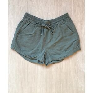 Linen Blend Love Tree Women's Casual Olive Green Shorts M